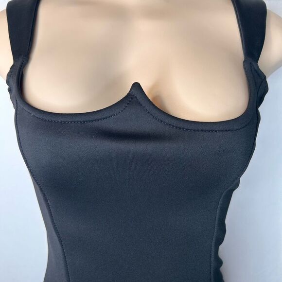 PrettyLittleThing Black Structured Bodice Bodycon Maxi Dress Size 2 - Picture 5 of 16